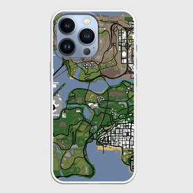 Чехол для iPhone 13 Pro с принтом San andreas ,  |  | game map | gta | gta 3 | gta 4 | gta 5 | gta map | liderty city | map | rockstar | san andreas | san andreas map | vice city | гта | гта карта | игровая карта | игровой мир | карта | карта гта | карта сан | сан андреас | сан андрес | сан андрэас 