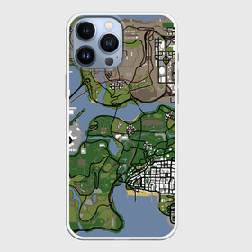 Чехол для iPhone 13 Pro Max с принтом San andreas ,  |  | game map | gta | gta 3 | gta 4 | gta 5 | gta map | liderty city | map | rockstar | san andreas | san andreas map | vice city | гта | гта карта | игровая карта | игровой мир | карта | карта гта | карта сан | сан андреас | сан андрес | сан андрэас 