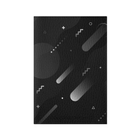 Обложка для паспорта матовая кожа с принтом Падение комет в космосе , натуральная матовая кожа | размер 19,3 х 13,7 см; прозрачные пластиковые крепления | 