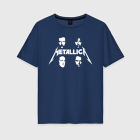 Женская футболка хлопок Oversize с принтом Metallica , 100% хлопок | свободный крой, круглый ворот, спущенный рукав, длина до линии бедер
 | 
