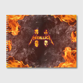 Альбом для рисования с принтом Metallica , 100% бумага
 | матовая бумага, плотность 200 мг. | james alan hetfield | джеймс хетфилд | кирк хэмметт | ларс ульрих | металлика | музыка | роберт трухильо | трэш метал | хеви метал