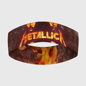 Повязка на голову 3D с принтом Metallica | Fire Rock (Z) ,  |  | james alan hetfield | джеймс хетфилд | кирк хэмметт | ларс ульрих | металлика | музыка | роберт трухильо | трэш метал | хеви метал