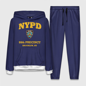 Женский костюм 3D (с толстовкой) с принтом Бруклин 9 9 департамент NYPD ,  |  | 99 | brooklyn 99 | police | бруклин | бруклин 9 9 | девять девять | департамент | джейк | джеффордс | значок | логотип | нью йорк | перальта | сериал | терри | чарльз бойл