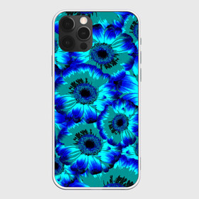 Чехол для iPhone 12 Pro Max с принтом Голубые хризантемы , Силикон |  | Тематика изображения на принте: 8 марта | голубые хризантемы | голубые цветы | хризантемы | цветы