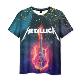 Мужская футболка 3D с принтом Metallica(+спина) , 100% полиэфир | прямой крой, круглый вырез горловины, длина до линии бедер | Тематика изображения на принте: james alan hetfield | rock | джеймс хетфилд | кирк хэмметт | ларс ульрих | металлика | музыка | роберт трухильо | рок | трэш метал | хеви метал