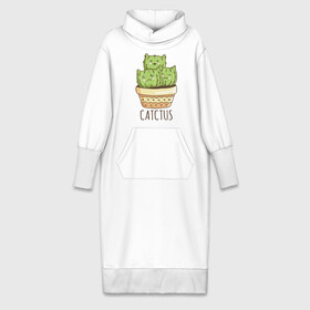 Платье удлиненное хлопок с принтом Catctus ,  |  | art | cactus | cats | kittens | pot | арт | горшок | кактус | коты | котята | кошки