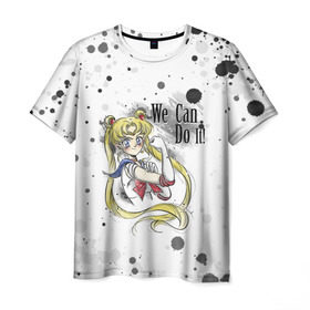 Мужская футболка 3D с принтом Sailor Moon. We can do it! , 100% полиэфир | прямой крой, круглый вырез горловины, длина до линии бедер | Тематика изображения на принте: ami | girl | mizuno | moon | sailor | tsukino | usagi | ами | банни | волшебница | девушка | малышка | махо сёдзё | мидзуно | минако | мун | рэй | сейлор | усаги | хино | цукино | чибиуса