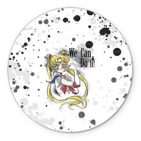 Коврик для мышки круглый с принтом Sailor Moon. We can do it! , резина и полиэстер | круглая форма, изображение наносится на всю лицевую часть | ami | girl | mizuno | moon | sailor | tsukino | usagi | ами | банни | волшебница | девушка | малышка | махо сёдзё | мидзуно | минако | мун | рэй | сейлор | усаги | хино | цукино | чибиуса