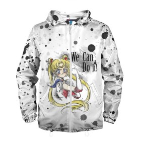 Мужская ветровка 3D с принтом Sailor Moon. We can do it! , 100% полиэстер | подол и капюшон оформлены резинкой с фиксаторами, два кармана без застежек по бокам, один потайной карман на груди | Тематика изображения на принте: ami | girl | mizuno | moon | sailor | tsukino | usagi | ами | банни | волшебница | девушка | малышка | махо сёдзё | мидзуно | минако | мун | рэй | сейлор | усаги | хино | цукино | чибиуса