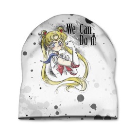 Шапка 3D с принтом Sailor Moon. We can do it! , 100% полиэстер | универсальный размер, печать по всей поверхности изделия | ami | girl | mizuno | moon | sailor | tsukino | usagi | ами | банни | волшебница | девушка | малышка | махо сёдзё | мидзуно | минако | мун | рэй | сейлор | усаги | хино | цукино | чибиуса