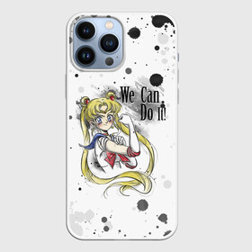 Чехол для iPhone 13 Pro Max с принтом Sailor Moon. We can do it ,  |  | Тематика изображения на принте: ami | girl | mizuno | moon | sailor | tsukino | usagi | ами | банни | волшебница | девушка | малышка | махо сёдзё | мидзуно | минако | мун | рэй | сейлор | усаги | хино | цукино | чибиуса
