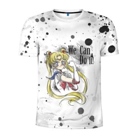 Мужская футболка 3D спортивная с принтом Sailor Moon. We can do it! , 100% полиэстер с улучшенными характеристиками | приталенный силуэт, круглая горловина, широкие плечи, сужается к линии бедра | ami | girl | mizuno | moon | sailor | tsukino | usagi | ами | банни | волшебница | девушка | малышка | махо сёдзё | мидзуно | минако | мун | рэй | сейлор | усаги | хино | цукино | чибиуса