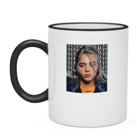 Кружка двухцветная с принтом Billie Eilish (со спиной) , керамика | объем — 330 мл, диаметр — 80 мм. Цветная ручка и кайма сверху, в некоторых цветах — вся внутренняя часть | Тематика изображения на принте: ailish | billi | billie eilish | bury a friend | copycat | crown | dont smile at me | lovely | music | my boy | party favor | pop | били | билли айлиш | музыка | певица | поп | эйлиш