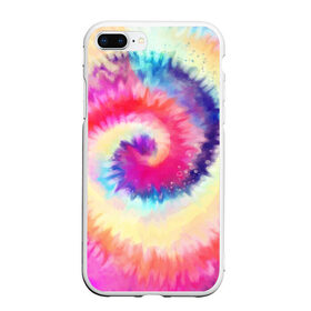 Чехол для iPhone 7Plus/8 Plus матовый с принтом Tie Dye vortex , Силикон | Область печати: задняя сторона чехла, без боковых панелей | Тематика изображения на принте: art | hype | maelstrom | swirl | tie dye | trend | vortex | акварель | акрил | арт | буйство | вихрь | дизайн | завихрение | краски | красок | тай дай | торнадо | тренд | трендовая | хайповая