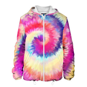 Мужская куртка 3D с принтом Tie Dye vortex , ткань верха — 100% полиэстер, подклад — флис | прямой крой, подол и капюшон оформлены резинкой с фиксаторами, два кармана без застежек по бокам, один большой потайной карман на груди. Карман на груди застегивается на липучку | art | hype | maelstrom | swirl | tie dye | trend | vortex | акварель | акрил | арт | буйство | вихрь | дизайн | завихрение | краски | красок | тай дай | торнадо | тренд | трендовая | хайповая