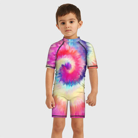 Детский купальный костюм 3D с принтом Tie Dye vortex , Полиэстер 85%, Спандекс 15% | застежка на молнии на спине | art | hype | maelstrom | swirl | tie dye | trend | vortex | акварель | акрил | арт | буйство | вихрь | дизайн | завихрение | краски | красок | тай дай | торнадо | тренд | трендовая | хайповая