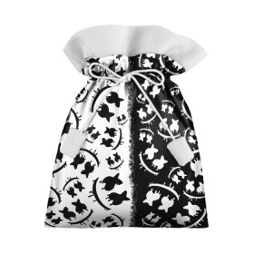 Подарочный 3D мешок с принтом MARSHMELLO , 100% полиэстер | Размер: 29*39 см | black | black and white | marshmello | music | white | белое | маршиеллоу | маска | музыка | музыкант | черное | черное и белое
