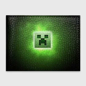 Обложка для студенческого билета с принтом MINECRAFT | МАЙНКРАФТ (Z) , натуральная кожа | Размер: 11*8 см; Печать на всей внешней стороне | block | creeper | cube | minecraft | pixel | блок | геометрия | крафт | крипер | кубики | майнкрафт | пиксели