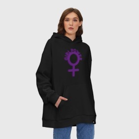 Худи SuperOversize хлопок с принтом Girl Power 3D , 70% хлопок, 30% полиэстер, мягкий начес внутри | карман-кенгуру, эластичная резинка на манжетах и по нижней кромке, двухслойный капюшон
 | 