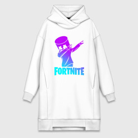 Платье-худи хлопок с принтом FORTNITE X MARSHMELLO | ФОРТНАЙТ ,  |  | fortnite | fortnite 2 | fortnite x | marshmello | ninja | ninja hyper streamer | ninja streamer | streamer | tyler blevins | маршмелло | ниндзя | фортнайт | фортнайт 2 | фортнайт глава 2