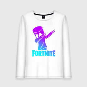 Женский лонгслив хлопок с принтом FORTNITE X MARSHMELLO , 100% хлопок |  | fortnite | fortnite 2 | fortnite x | marshmello | ninja | ninja hyper streamer | ninja streamer | streamer | tyler blevins | маршмелло | ниндзя | фортнайт | фортнайт 2 | фортнайт глава 2