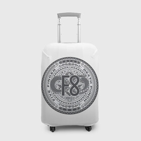 Чехол для чемодана 3D с принтом FFDP F8 , 86% полиэфир, 14% спандекс | двустороннее нанесение принта, прорези для ручек и колес | death | finger | five | logo | ouroboros | punch | rock | snake | змея | лого | рок | уроборос