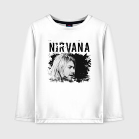 Детский лонгслив хлопок с принтом NIRVANA , 100% хлопок | круглый вырез горловины, полуприлегающий силуэт, длина до линии бедер | cobain | kurt donald cobain | nirvana | smile | альтернативный рок | гранж | дэйв грол | крист новоселич | курт кобейн | нирвана | смайл