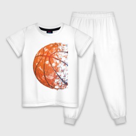 Детская пижама хлопок с принтом BasketBall Style , 100% хлопок |  брюки и футболка прямого кроя, без карманов, на брюках мягкая резинка на поясе и по низу штанин
 | air | ball | balls | basket | basketball | bulls | game | hip hop | jordan | kobi | lakers | nba | oneill | play | rap | shakil | shaq | sport | баскет | баскетбол | джордан | зож | игра | играть | инста | нба | спорт | стиль | шакил