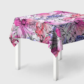 Скатерть 3D с принтом Акварельные цветы , 100% полиэстер (ткань не мнется и не растягивается) | Размер: 150*150 см | 8 марта | flover | акварель | акварельные цветы | краски | цветы