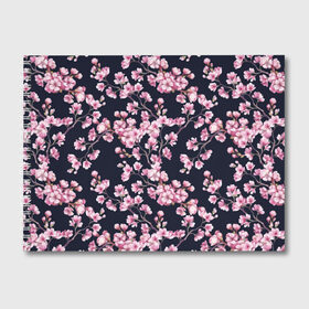 Альбом для рисования с принтом Сакура , 100% бумага
 | матовая бумага, плотность 200 мг. | 8 марта | sakura | дерево в цветах | листья | сакура | цветы