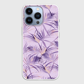 Чехол для iPhone 13 Pro с принтом Листья ,  |  | Тематика изображения на принте: girl | woman | девушкам | девушки | листья | подарок | тропические цветы | цветы