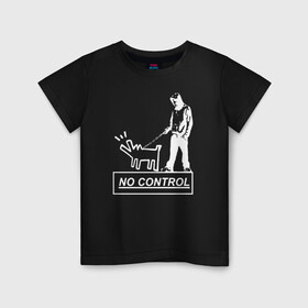 Детская футболка хлопок с принтом No control - Banksy  , 100% хлопок | круглый вырез горловины, полуприлегающий силуэт, длина до линии бедер | Тематика изображения на принте: banksy | анархизм | андерграунд | антивоенное движение | антиимпериализм | антикапитализм | арт | бенкс | бенкси | бристоль | бэнкс | бэнкси | граффити | из англии | картина | на стене | нигилизм