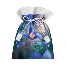 Подарочный 3D мешок с принтом Бабочка , 100% полиэстер | Размер: 29*39 см | бабочка | зеленая | искусство | лето | насекомое | поляна | полянка | природа | текстура | текстуры | цветок | цветы