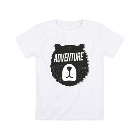 Детская футболка хлопок с принтом Bear Adventure , 100% хлопок | круглый вырез горловины, полуприлегающий силуэт, длина до линии бедер | Тематика изображения на принте: adventure | altai | altay | animal | bear | follow | forest | hipster | insta | noize | siberia | sibir | style | trip | алтай | лес | медведь | михалыч | миша | поездка | приключение | путешествие | сибирь | хипстер