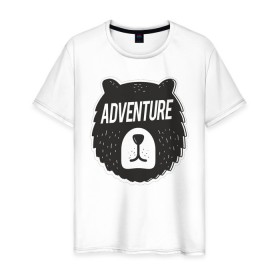 Мужская футболка хлопок с принтом Bear Adventure , 100% хлопок | прямой крой, круглый вырез горловины, длина до линии бедер, слегка спущенное плечо. | adventure | altai | altay | animal | bear | follow | forest | hipster | insta | noize | siberia | sibir | style | trip | алтай | лес | медведь | михалыч | миша | поездка | приключение | путешествие | сибирь | хипстер