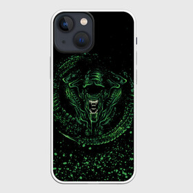 Чехол для iPhone 13 mini с принтом ЧУЖОЙ | ALIEN (Z) ,  |  | aliens | black | cinema | moon | predator | кино | луна | ночь | фильмы | хищник | чёрный | чужой