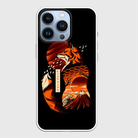 Чехол для iPhone 13 Pro с принтом JAPAN FOX | ЯПОНСКАЯ ЛИСА ,  |  | fox | japan | orange | sakura | знаки | иероглифы | лиса | сакура | символы | фудзияма | япония