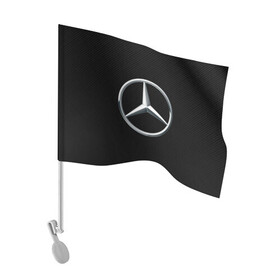 Флаг для автомобиля с принтом MERCEDES-BENZ CARBON | МЕРСЕДЕС , 100% полиэстер | Размер: 30*21 см | amg | auto | carbon | mercedes | sport | авто | автомобиль | автомобильные | амг | бренд | карбон | марка | машины | мерседес | спорт