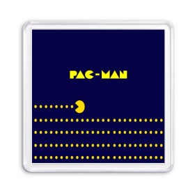 Магнит 55*55 с принтом PAC-MAN , Пластик | Размер: 65*65 мм; Размер печати: 55*55 мм | 1980 | game | ghostbusters | pac man | игра | монстры | охотники за привидениями | пэкмен | уровень | ход