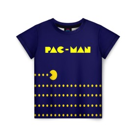 Детская футболка 3D с принтом PAC-MAN , 100% гипоаллергенный полиэфир | прямой крой, круглый вырез горловины, длина до линии бедер, чуть спущенное плечо, ткань немного тянется | 1980 | game | ghostbusters | pac man | игра | монстры | охотники за привидениями | пэкмен | уровень | ход
