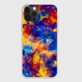 Чехол для iPhone 12 Pro Max с принтом Огненно-синий полутон , Силикон |  | textures | абстракция | дым | желтый | краски | красный | небо | облака | огонь | пламя | разводы | разноцветный | синий | текстура | текстуры | туман | узор | фон