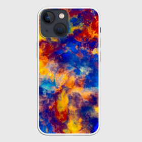 Чехол для iPhone 13 mini с принтом Огненно синий полутон ,  |  | textures | абстракция | дым | желтый | краски | красный | небо | облака | огонь | пламя | разводы | разноцветный | синий | текстура | текстуры | туман | узор | фон