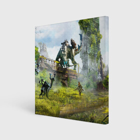 Холст квадратный с принтом HORIZON ZERO DAWN 2020 , 100% ПВХ |  | aloy | antasy girl | art | artwork | digital art | fantasy | horizon | horizon: zero dawn | landscape | tallneck | warrior fantasy | weapon | zero dawn