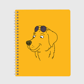 Тетрадь с принтом Mr Peanutbutter , 100% бумага | 48 листов, плотность листов — 60 г/м2, плотность картонной обложки — 250 г/м2. Листы скреплены сбоку удобной пружинной спиралью. Уголки страниц и обложки скругленные. Цвет линий — светло-серый
 | bojack horseman | mr. peanutbutter | конь боджек | мистер арахисовое масло | мистер подхвост