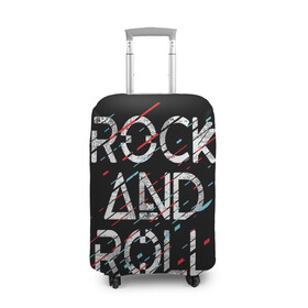 Чехол для чемодана 3D с принтом Rock And Roll , 86% полиэфир, 14% спандекс | двустороннее нанесение принта, прорези для ручек и колес | модный | музыка | надписи | надпись | песня | рок н ролл | символы | сообщение | танец | текст | фраза | цитаты | черный