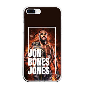 Чехол для iPhone 7Plus/8 Plus матовый с принтом Jon Jones , Силикон | Область печати: задняя сторона чехла, без боковых панелей | Тематика изображения на принте: bones jones | jon bones jones | jon jones | jonny bones | jonnybones | mma | ufc | джон джонс | мма