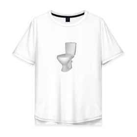 Мужская футболка хлопок Oversize с принтом УНИТАЗ , 100% хлопок | свободный крой, круглый ворот, “спинка” длиннее передней части | 