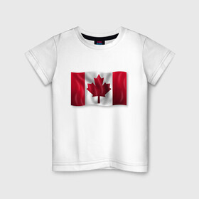 Детская футболка хлопок с принтом Канада , 100% хлопок | круглый вырез горловины, полуприлегающий силуэт, длина до линии бедер | 3d | 3д | canada | государственный | государство | канада | канадец | канадский | канадцы | клён | лист | листья | объёмный | страна | страны | туристические | туристический | флаг | флаги | флажки | флажок
