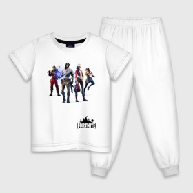Детская пижама хлопок с принтом Fortnite Фортнайт , 100% хлопок |  брюки и футболка прямого кроя, без карманов, на брюках мягкая резинка на поясе и по низу штанин
 | Тематика изображения на принте: fortnite одежда для самого топового игрока