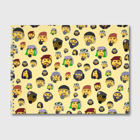 Альбом для рисования с принтом Thinking emoji skins , 100% бумага
 | матовая бумага, плотность 200 мг. | battlefield текстуры | doodling | emoji | pattern | skins | textures | thinking | tiles | военные | дудлинг | думающий | коллаж | паттерны | скины | смайлик | солдаты | тайлы | фон | эмоджи